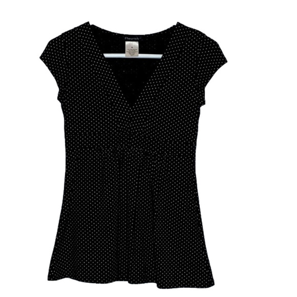 Flourish blouse, size M, brown & tan dots - Picture 1 of 3